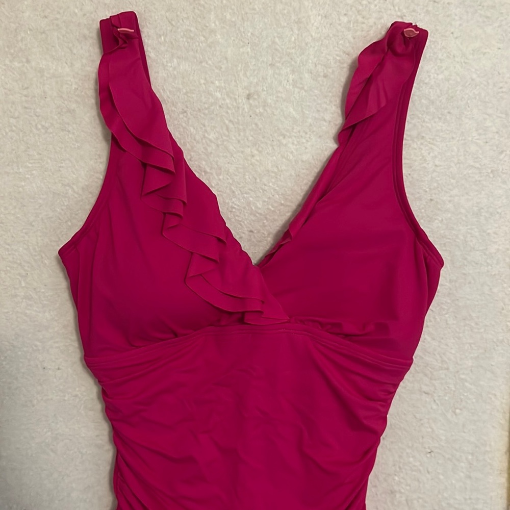 Lauren swimsuit berry color. Never worn